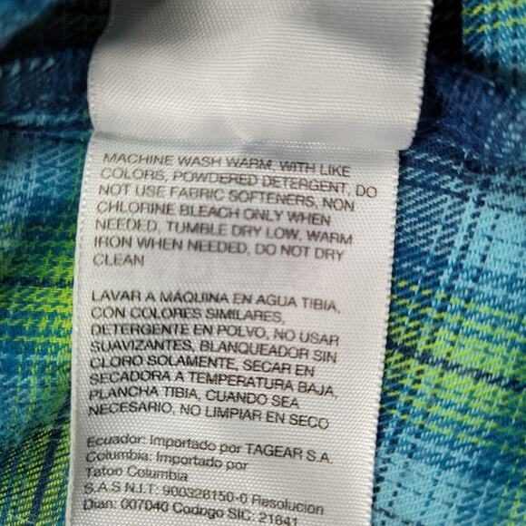 Marmot Blue Plaid Flannel Fitted Shirt size Medium - Picture 13 of 14